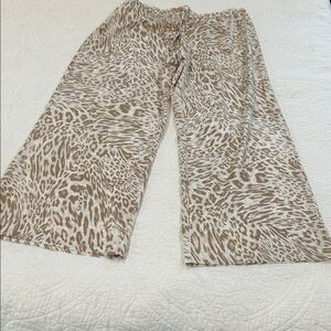 Calvin Klein animal print wide leg pants